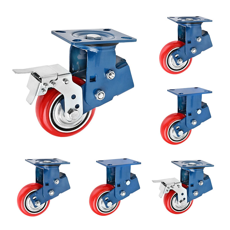 Bánh xe giảm xóc hạng nặng Giá đỡ màu xanh