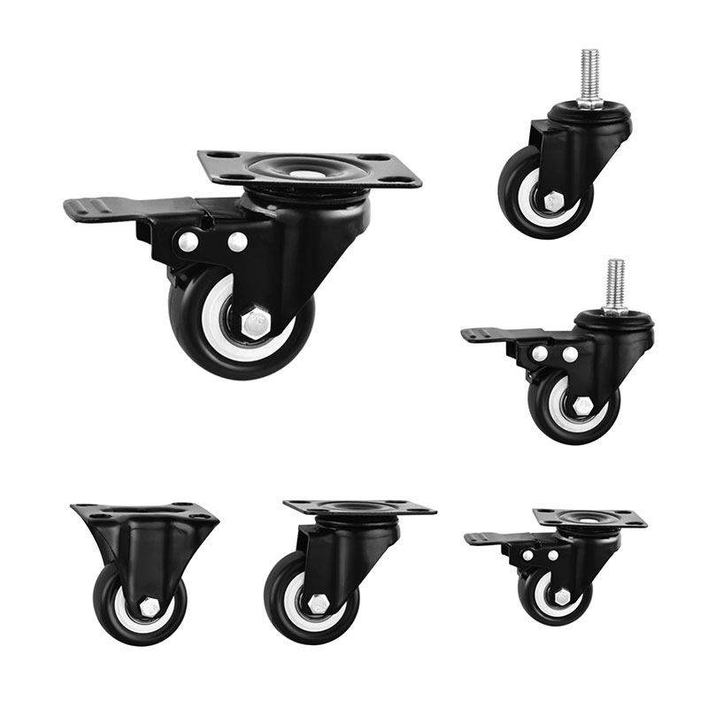 Bánh xe nhẹ với bánh xe PU đen