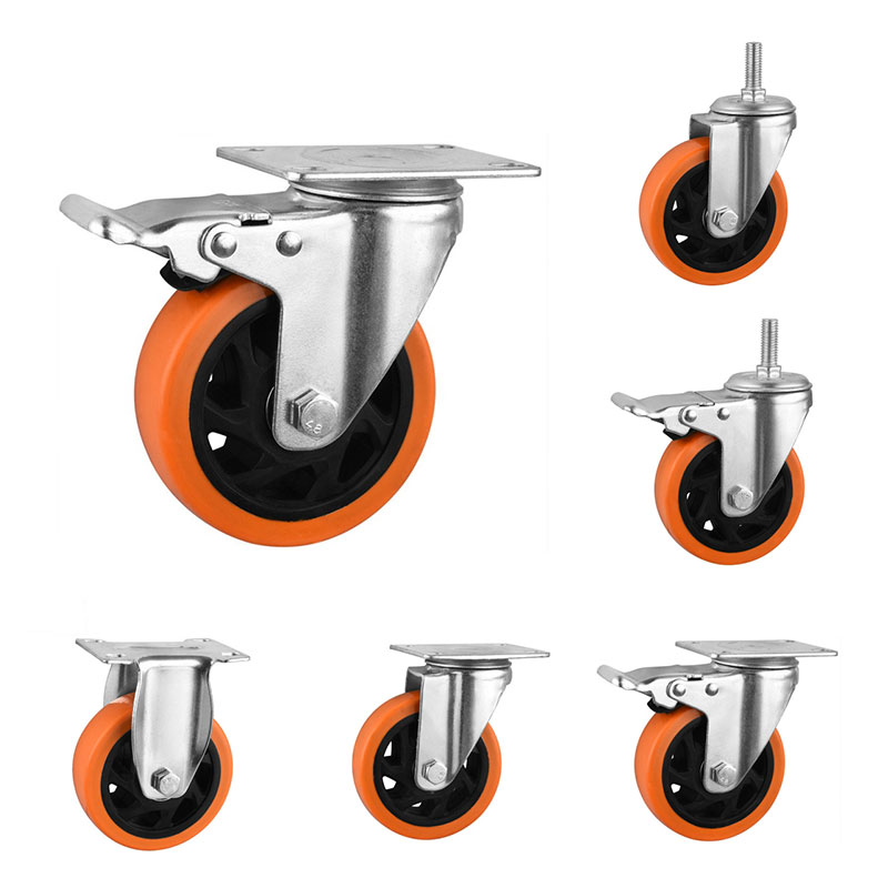 Bánh xe có nhiệm vụ trung bình với bánh xe màu cam