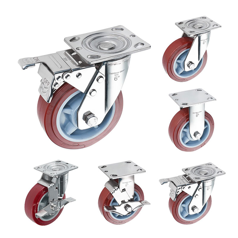 SUS304 Bánh xe hạng nặng Polyurethane