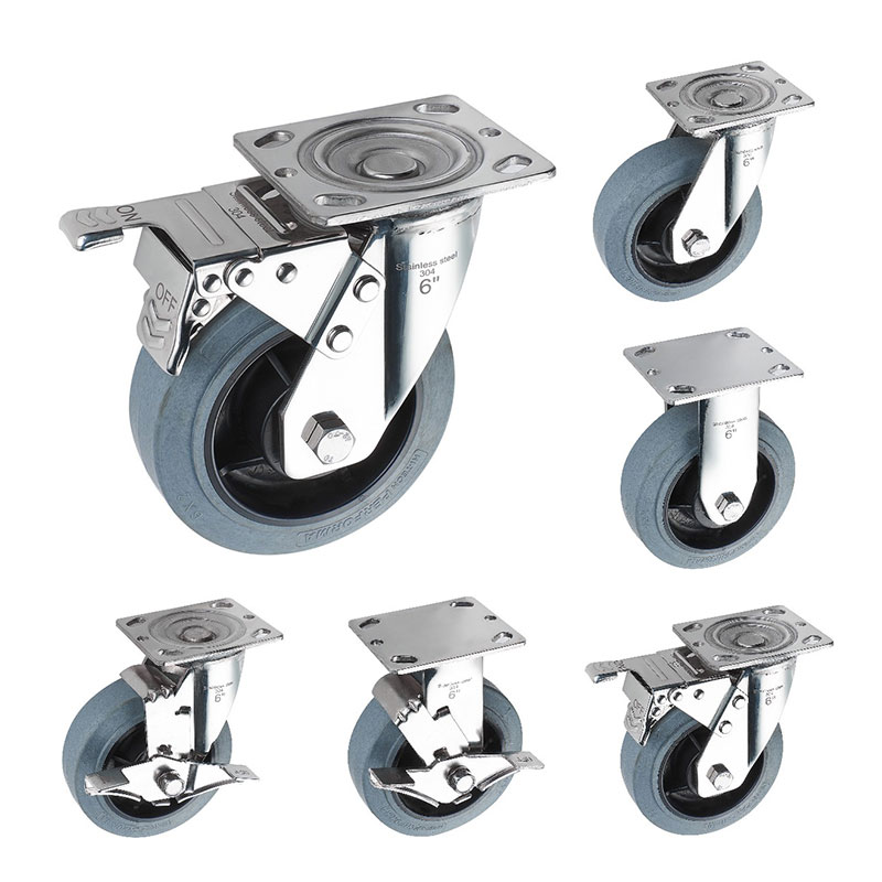 SUS304 Bánh xe hạng nặng TPR dẫn điện